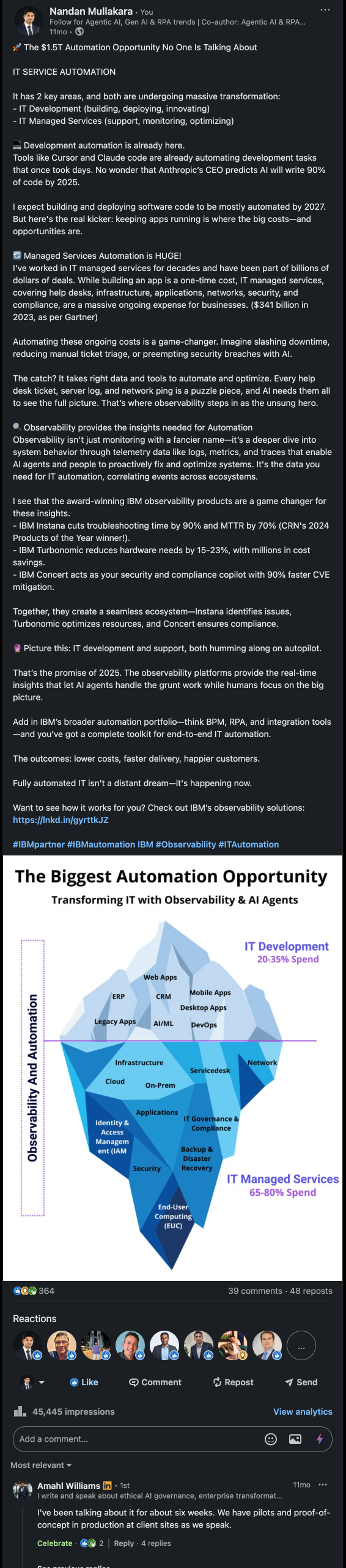 IBM campaign example on LinkedIn